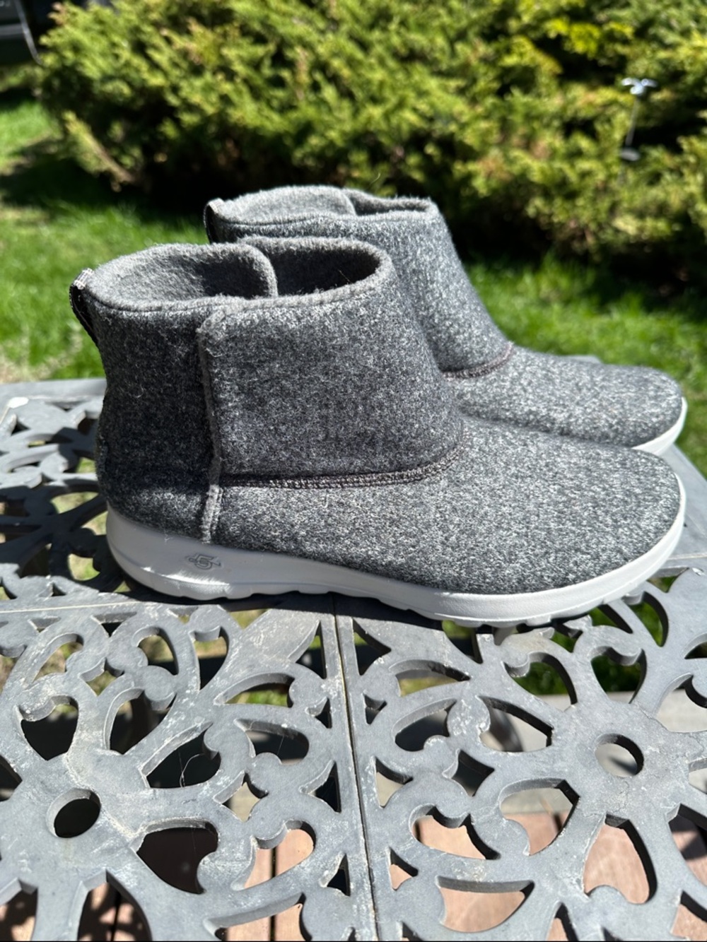 Skechers On-the-GO Joy Wash-A-Wool ankle booties.